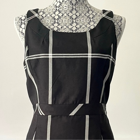 Gap Black Plaid Sleeveless Dress Size 6 - Picture 2 of 13